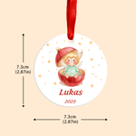 Personalized Christmas Angel Christmas Ceramic Ornament with Name and Date Tree Home Decor Christmas Gift for Family Friends