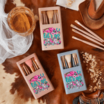 Personalised Let's Go Girls Western Style Makeup Brush Travel Storage Box Set with Name Birthday Wedding Gift for Friends Cowgirls