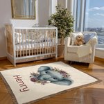 Boho Farm Animal Manta suave para bebé personalizada con nombre y borlas Cumpleaños Baby Shower Regalo para recién nacidos Nuevos padres