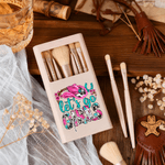 Personalized Let's Go Girls Western Style Makeup Brush Travel Storage Box Set with Name Birthday Wedding Gift for Friends Cowgirls