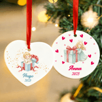 Personalized Christmas Angel Christmas Ceramic Ornament with Name and Date Tree Home Decor Christmas Gift for Family Friends