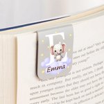 Personalisiertes Magnetisches Lesezeichen mit Namen Initiale und süßem Tiermotiv auf Wolke Geburtstag Weihnachten Geschenk für Kinder Bücherwürmer