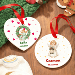 Personalized Christmas Angel Christmas Ceramic Ornament with Name and Date Tree Home Decor Christmas Gift for Family Friends