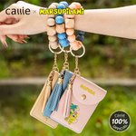 Personalised Long-Tailed Leopard Marsupilami Keychain Wristlet Wallet with Beaded Bracelet and Name Birthday Gift for Her | Callie × Marsupilami®