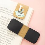 Personalisiertes Magnetisches Lesezeichen mit Namen Initiale und süßem Tiermotiv auf Wolke Geburtstag Weihnachten Geschenk für Kinder Bücherwürmer