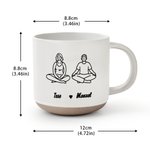 Taza de cerámica de 12 oz con asa y nombre Personalizada Estilo Arte Lineal Diseño de Personaje de Perro Gato Regalo conmemorativo para Amigos Amantes de las Mascotas