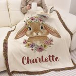 Boho Farm Animal Manta suave para bebé personalizada con nombre y borlas Cumpleaños Baby Shower Regalo para recién nacidos Nuevos padres