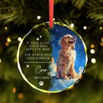Personalized Paw Print Photo Heart Round Ornament with Name and Year Tree Decor Birthday Memorial Christmas Gift for Pet Lovers Owners