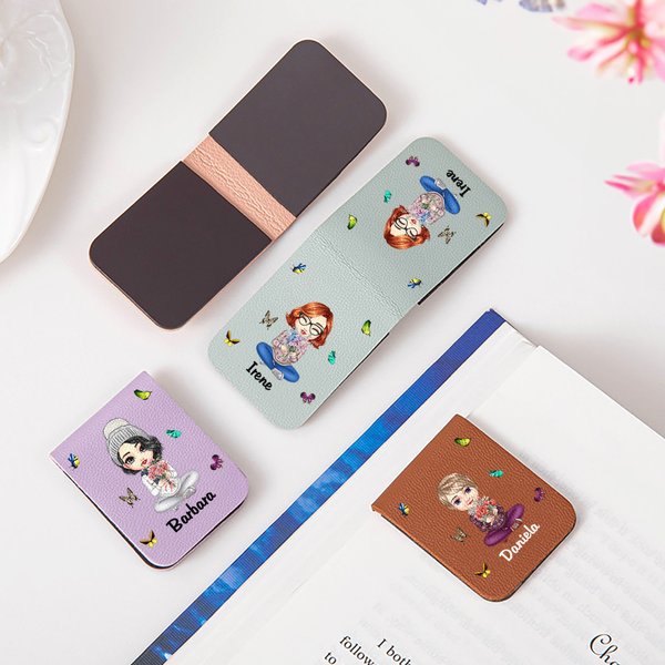 Segnalibro magnetico personalizzato con personaggio design con farfalle regalo per amanti dei libri