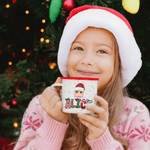 Personalized Christmas Cartoon Character Kid 12 oz Coloured Rim Enamel Mug with Name Christmas Gift for Boys and Girls