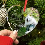 Personalized Paw Print Photo Heart Round Ornament with Name and Year Tree Decor Birthday Memorial Christmas Gift for Pet Lovers Owners