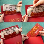 Spersonalizowana świąteczna koperta na gotówkę z klipsem na pieniądze i imieniem dla przyjaciół i rodziny