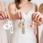 Portachiavi personalizzato in pelle PU a forma di cuore con nome accessorio festa di nozze regalo per donne e damigelle