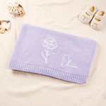 Personalisierte Multi-Color gestickt Geburt Blume weiche Baby-Decke mit Namen Geburtstag Weihnachten Geschenk für Neugeborene Papa Mama