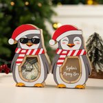Salvadanaio in legno personalizzato con nome per bambini con cappello da Babbo Natale