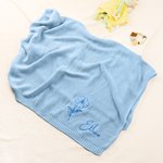 Personalisierte Multi-Color gestickt Geburt Blume weiche Baby-Decke mit Namen Geburtstag Weihnachten Geschenk für Neugeborene Papa Mama