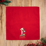 Personalized Santa Hat 100% Cotton Red Napkin with Name and Initial Party Table Decor Christmas Gift for Family Friends
