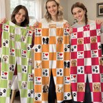 Personliga söta rutiga pyjamasbyxor med snörning kan anpassas med 1-4 bilder på ditt husdjur och namn perfekt present till djurälskare