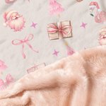 Personalised Pink Christmas Style Soft Hooded Blanket with Name Home Decor Christmas Gift for Girls Friends