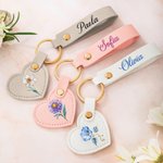 Portachiavi personalizzato in pelle PU a forma di cuore con nome accessorio festa di nozze regalo per donne e damigelle