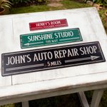 Personalized Multicolor Retro Metal Sign with Name and Text Garage Workshop Garden Decor Housewarming Birthday Gift for Retro Style Enthusiasts