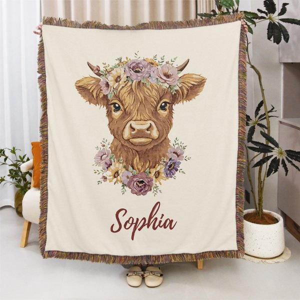 Boho Farm Animal Manta suave para bebé personalizada con nombre y borlas Cumpleaños Baby Shower Regalo para recién nacidos Nuevos padres