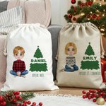 Sac Cadeau à Cordon Personnalisé avec Personnage de Dessin Animé Texte et Nom Cadeau Noël pour Enfants Famille et Amis 2
