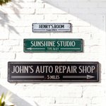 Personalized Multicolor Retro Metal Sign with Name and Text Garage Workshop Garden Decor Housewarming Birthday Gift for Retro Style Enthusiasts