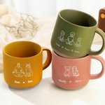 Taza de cerámica de 12 oz con asa y nombre Personalizada Estilo Arte Lineal Diseño de Personaje de Perro Gato Regalo conmemorativo para Amigos Amantes de las Mascotas