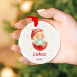 Personalized Christmas Angel Christmas Ceramic Ornament with Name and Date Tree Home Decor Christmas Gift for Family Friends