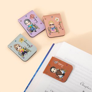 Marcapáginas magnético personalizado con personaje de dibujos animados y flor de nacimiento regalo de cumpleaños para amantes de lectura