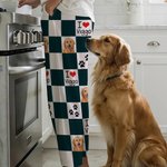Personliga söta rutiga pyjamasbyxor med snörning kan anpassas med 1-4 bilder på ditt husdjur och namn perfekt present till djurälskare