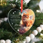 Personalized Paw Print Photo Heart Round Ornament with Name and Year Tree Decor Birthday Memorial Christmas Gift for Pet Lovers Owners