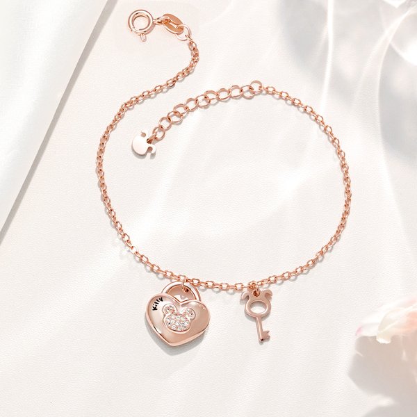 Personalised Cute Marsupilami Silhouette Heart-Shaped Key Pendant Bracelet with Name Birthday Christmas Gift for Her | Callie × Marsupilami®