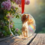 Personalized Paw Print Photo Heart Round Ornament with Name and Year Tree Decor Birthday Memorial Christmas Gift for Pet Lovers Owners