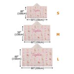 Personalised Pink Christmas Style Soft Hooded Blanket with Name Home Decor Christmas Gift for Girls Friends