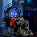 Support LED réglable pour casque et manette avec nom Cadeau d'anniversaire pour les amateurs de jeux vidéo