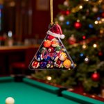 Personalisierte Santa Hut Billard Weihnachten Lichter Acryl Ornament mit Namen Home Decor Weihnachtsgeschenk für Billard-Liebhaber