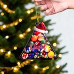 Personalisierte Santa Hut Billard Weihnachten Lichter Acryl Ornament mit Namen Home Decor Weihnachtsgeschenk für Billard-Liebhaber
