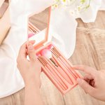 Personalisierte Edelstein Geburt Blume Makeup Pinsel Reise Storage Box Set mit Namen Geburtstag Hochzeit Geschenk für Frauen