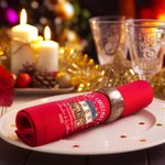 Personalized First Christmas At House 100% Cotton Red Napkin with Names Address and Year Table Decor Christmas Gift for Family Friends New Home Movers