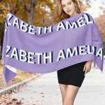 Personalised Shadow Name Multicolour Soft Warm Tassel Scarf Anniversary Winter Birthday Gift for Women Men