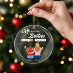 Personalized Me and My Besties Acrylic Hanging Ornament with Name Tree Decoration Christmas Gift for Sisters Besties