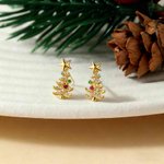 Personalizada Piedra de Nacimiento Árbol de Navidad Estrella Stud Pendientes Dainty Joyería Aniversario Regalo de Navidad para las mujeres