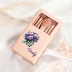 Personalisierte Edelstein Geburt Blume Makeup Pinsel Reise Storage Box Set mit Namen Geburtstag Hochzeit Geschenk für Frauen