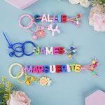 Personalizzato Multicolore nome perline fiore palloncino cane a mano borsa tag portachiavi compleanno amicizia regalo per bambini adolescenti ragazze