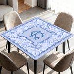 Alfombrilla de Mahjong personalizada con monograma de flores azules y blancas y bolsa de almacenamiento Accesorio de juego Regalo de cumpleaños para los amantes del Mahjong