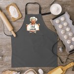 Personalized Cartoon Chef Character Adjustable Apron with Name and Pocket Kitchen Housewarming Restaurant Opening Gift for Men Chefs
