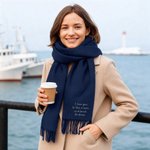 Personalized Embroidered Text Super Soft Warm Scarf Winter Accessory Birthday Christmas Gift for Family Friends Women