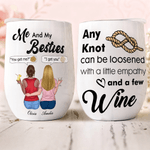 Personalizzato Me and My Besties Personaggio dei cartoni animati da 12 once Bicchiere da vino isolato con nomi Compleanno Festa Anniversario per le amiche